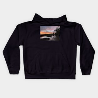 Sunset Mirror Reflections On Reigate Hill and the North Downs Kids Hoodie